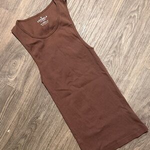 YoungLA Brown Ribbed Tank Top